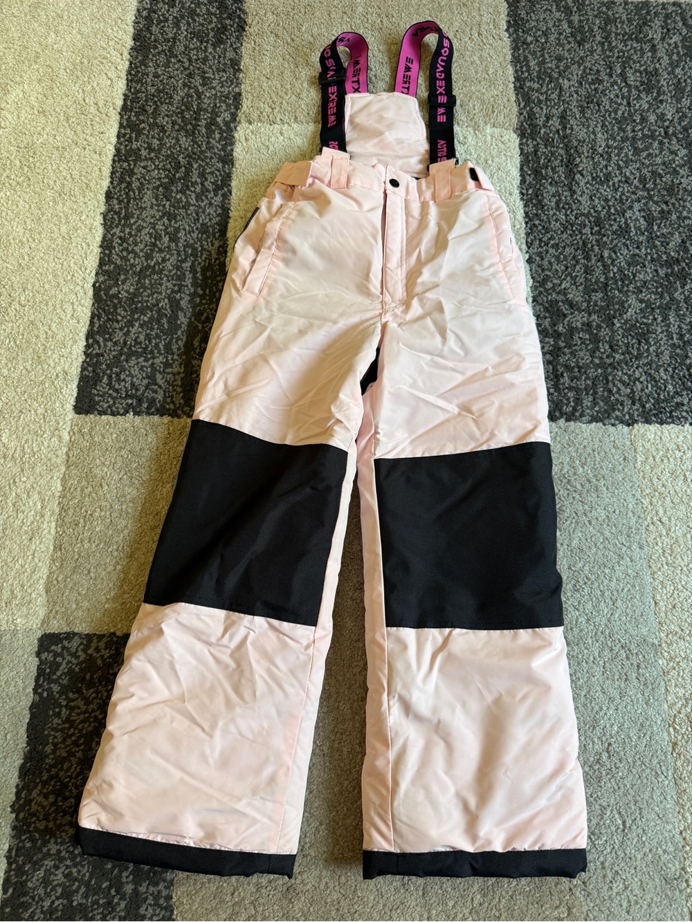 Arctic Squad ExtremeKids Pink/Black Snow Bib Pants- Med 7/8